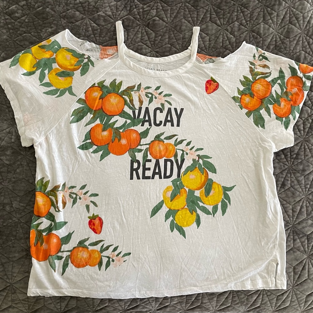 Lucky Brand Vacay Ready Off the Shoulder Lounge Top